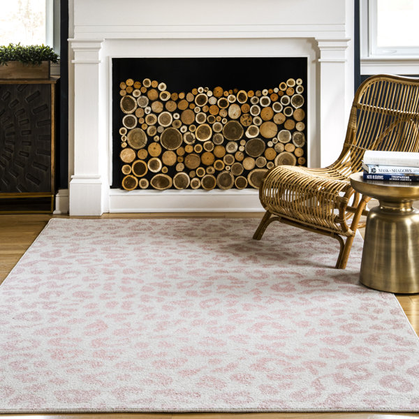 Etta Avenue™ Teen Adene Power Loom Performance Ivory/Baby Pink Rug